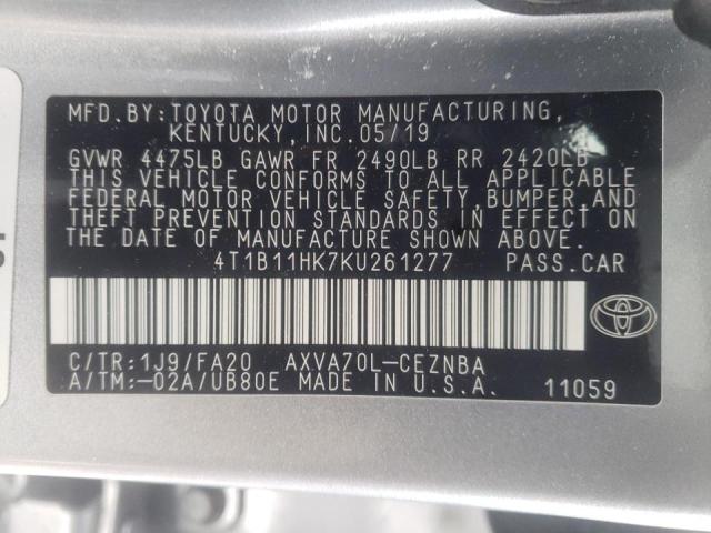 2019 TOYOTA CAMRY L 4T1B11HK7KU261277