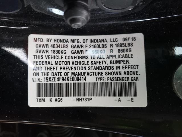 2019 HONDA INSIGHT TO 19XZE4F94KE009414