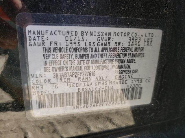 2015 NISSAN SENTRA S 3N1AB7AP2FY227615