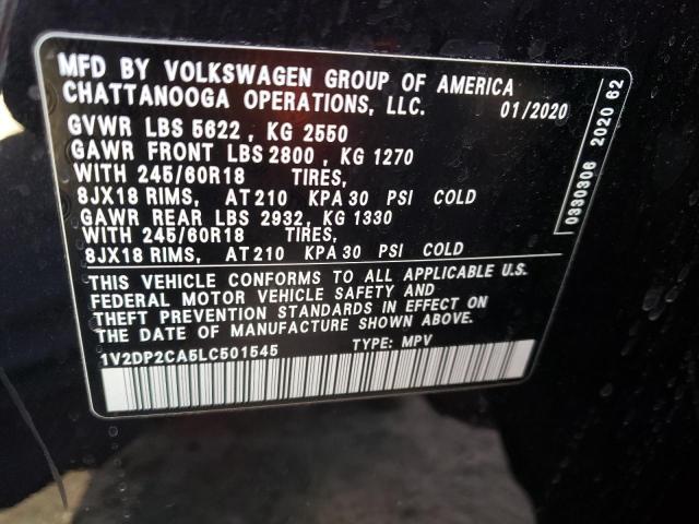 1V2DP2CA5LC501545 Volkswagen Atlas Se 2020. Фото: 9