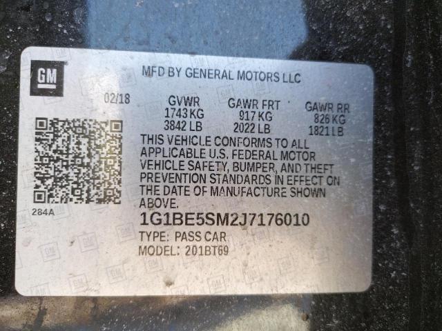1G1BE5SM2J7176010 Chevrolet Cruze Lt 2018. Фото: 9