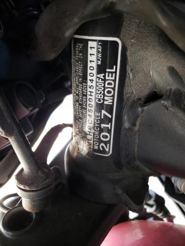 2017 HONDA CB500 FA - MLHPC4500H5400111