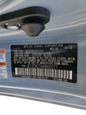 2019 SUBARU BRZ LIMITE JF1ZCAC1XK9600277