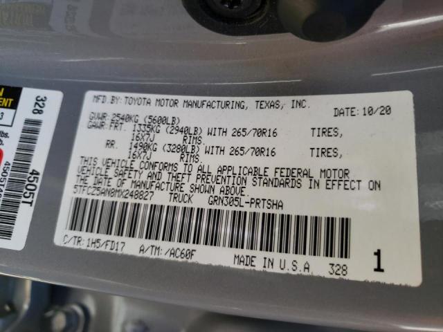 2021 TOYOTA TACOMA DOU 5TFCZ5AN8MX248827
