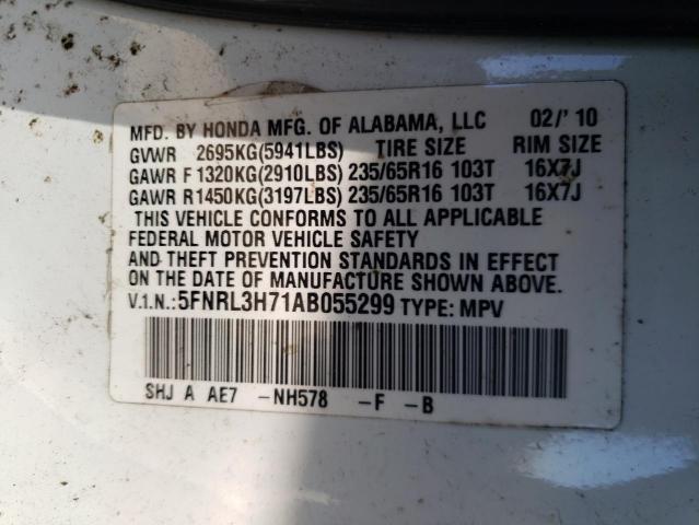 5FNRL3H71AB055299 Honda Odyssey Ex 2010. Фото: 9