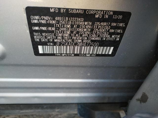 2021 SUBARU FORESTER JF2SKADC2MH472500