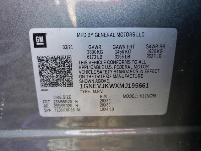 2021 CHEVROLET TRAVERSE R 1GNEVJKWXMJ195661