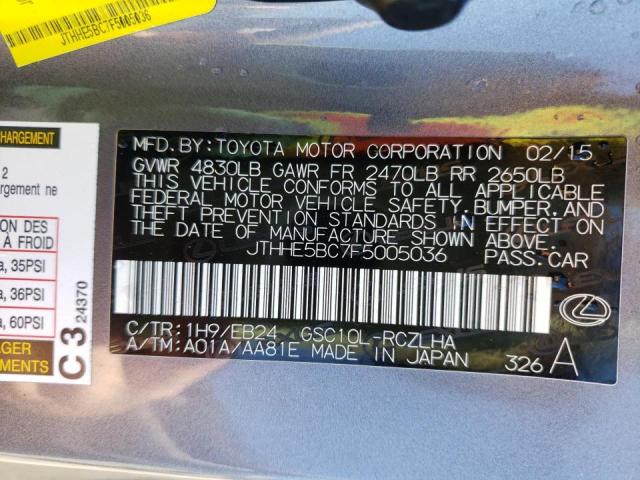 2015 LEXUS RC 350 JTHHE5BC7F5005036