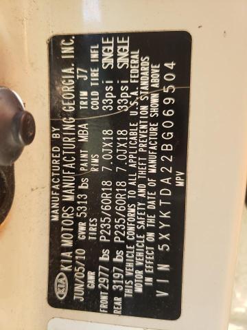 5XYKTDA22BG069504 Kia Sorento Ba 2011. Фото: 9