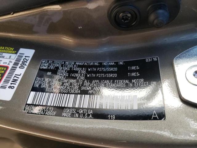 2016 TOYOTA SEQUOIA LI 5TDJW5G15GS138364