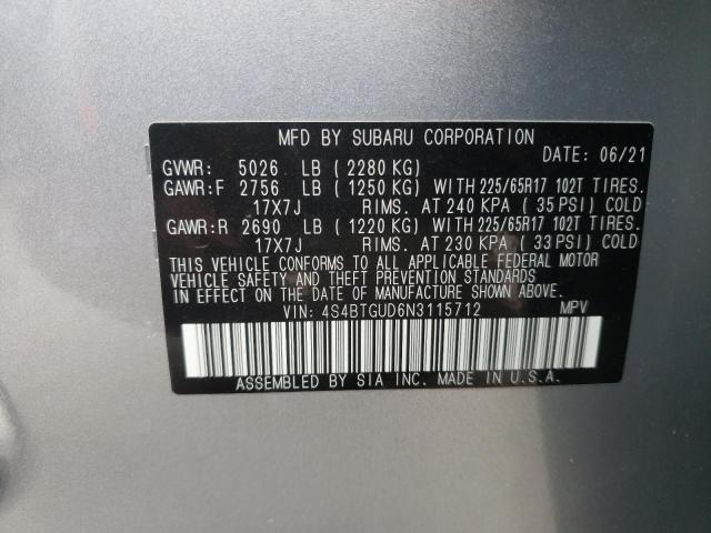 2022 SUBARU OUTBACK WI 4S4BTGUD6N3115712
