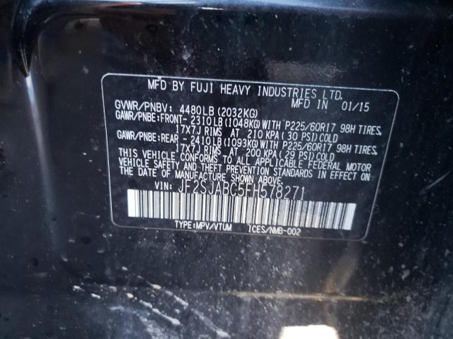2015 SUBARU FORESTER 2 JF2SJABC5FH578271