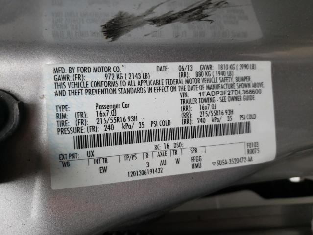 1FADP3F27DL368600 Ford Focus Se 2013. Фото: 9