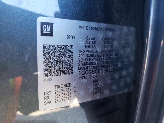 2019 CHEVROLET COLORADO L 1GCGSCEN8K1250274
