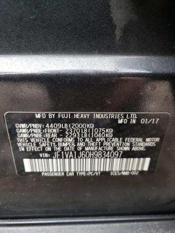2017 SUBARU WRX LIMITE JF1VA1J60H9834097