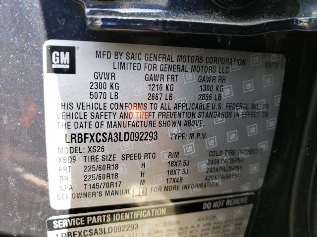 2020 BUICK ENVISION E LRBFXCSA3LD092293