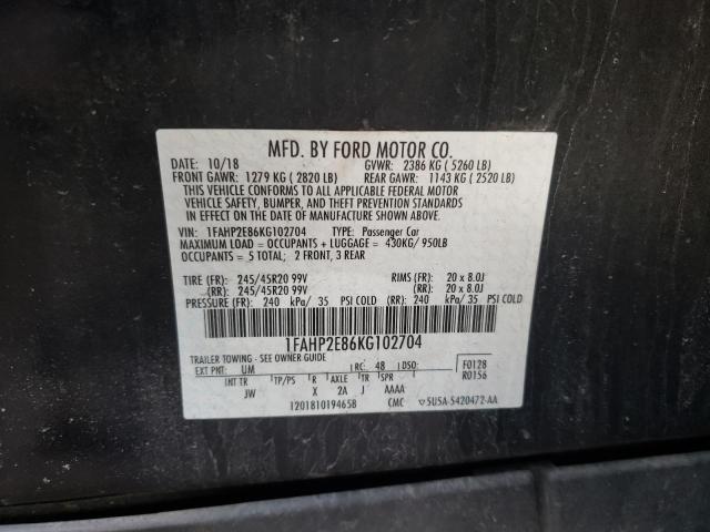 2019 FORD TAURUS SEL 1FAHP2E86KG102704