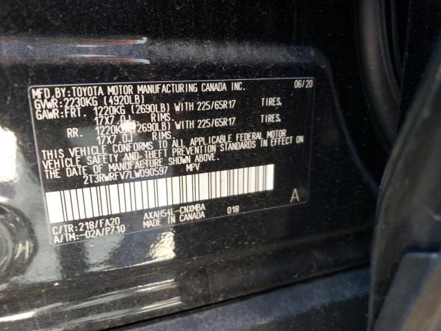 2020 TOYOTA RAV4 XLE - 2T3RWRFV7LW090597