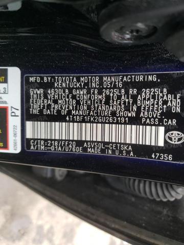 2016 TOYOTA CAMRY LE - 4T1BF1FK2GU263191