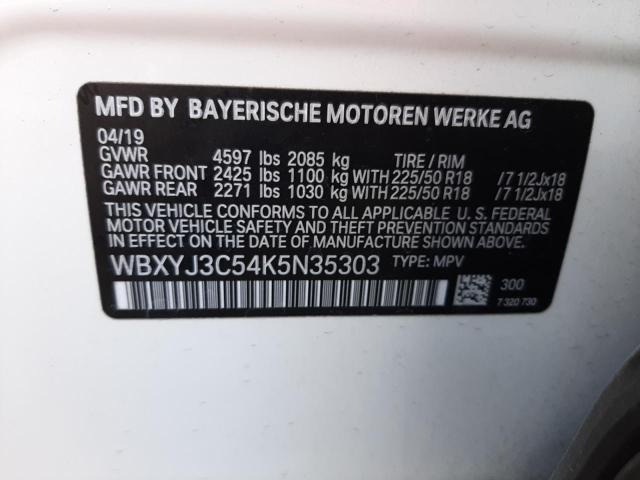 2019 BMW X2 SDRIVE2 WBXYJ3C54K5N35303