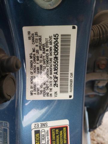 2HGFA16559H366045 Honda Civic 2009. Фото: 9