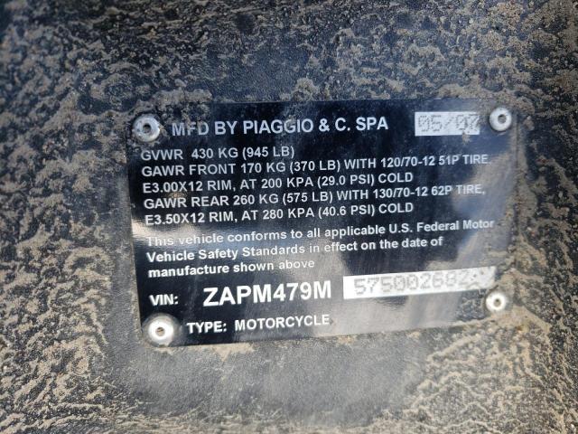 2007 PIAGGIO MP3 ZAPM479M575002682