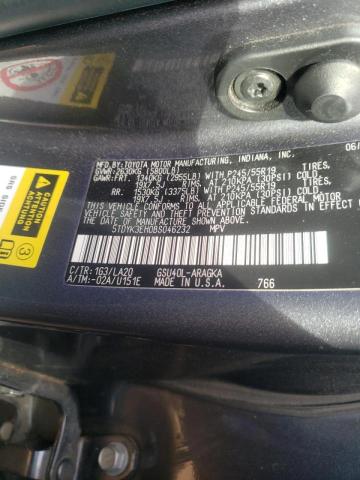 5TDYK3EH0BS046232 Toyota Highlander 2011. Фото: 9