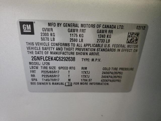 2012 CHEVROLET EQUINOX LS - 2GNFLCEK4C6292638