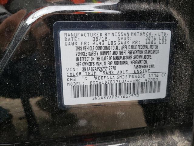3N1AB7AP2KY217970 Nissan Sentra S 2019. Фото: 9