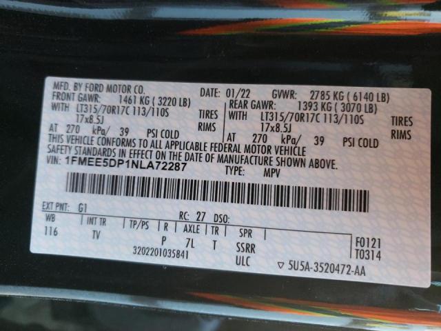 2022 FORD BRONCO 1FMEE5DP1NLA72287