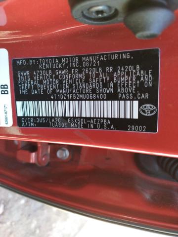 2021 TOYOTA AVALON LIM 4T1DZ1FB2MU068400