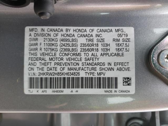 2HKRW2H85KH634826 Honda Cr-V Exl 2019. Фото: 9