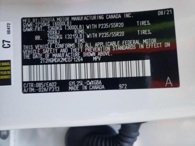 2021 LEXUS RX 450H 2T2HGMDA2MC071264