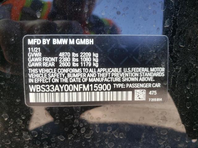 2022 BMW M3 COMPETI WBS33AY00NFM15900