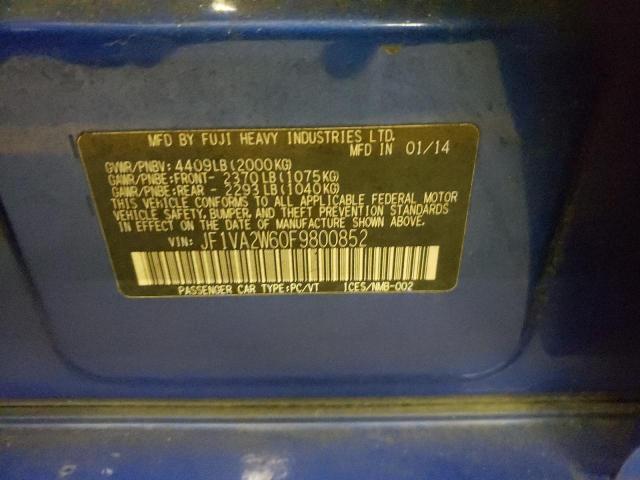 2015 SUBARU WRX STI LA JF1VA2W60F9800852