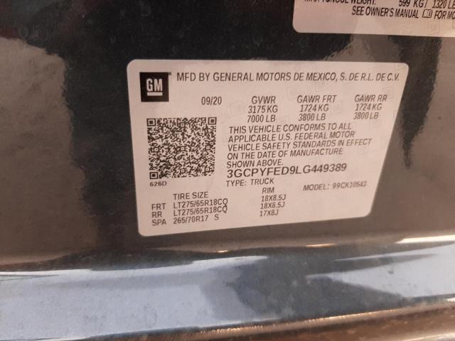 2020 CHEVROLET SILVRDO LT 3GCPYFED9LG449389