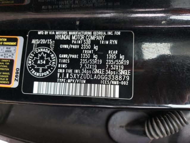 2016 HYUNDAI SANTA FE S - 5XYZUDLA0GG338879