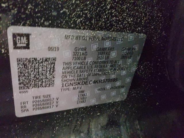 2019 CHEVROLET TAHOE POLI 1GNSKDEC4KR370595