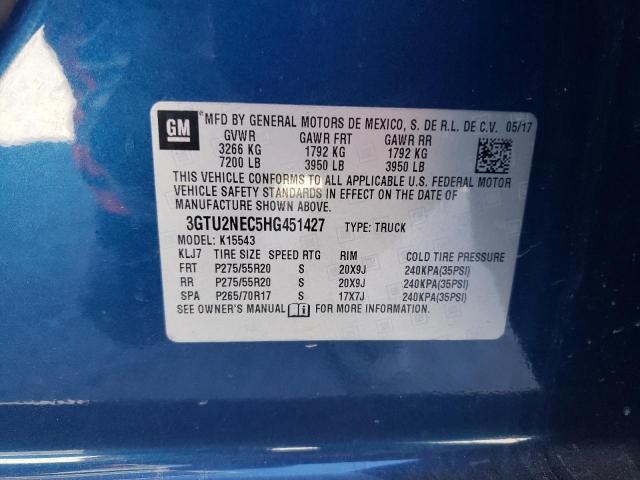 2017 GMC SIERRA K15 3GTU2NEC5HG451427