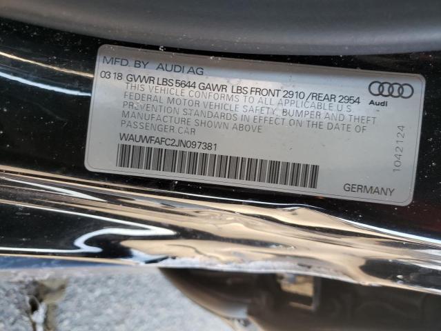 2018 AUDI S7 PREMIUM WAUWFAFC2JN097381