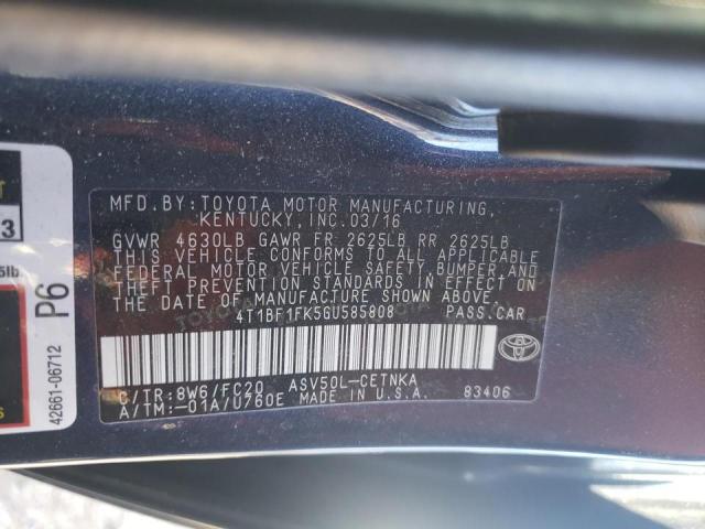 2016 TOYOTA CAMRY - 4T1BF1FK5GU585808