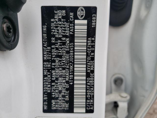 2018 TOYOTA CAMRY L AU 4T1B11HK7JU088455
