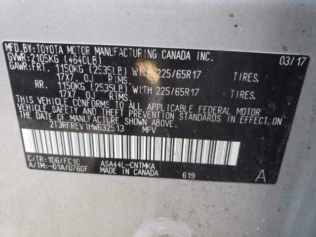 2017 TOYOTA RAV4 XLE 2T3RFREV1HW632513