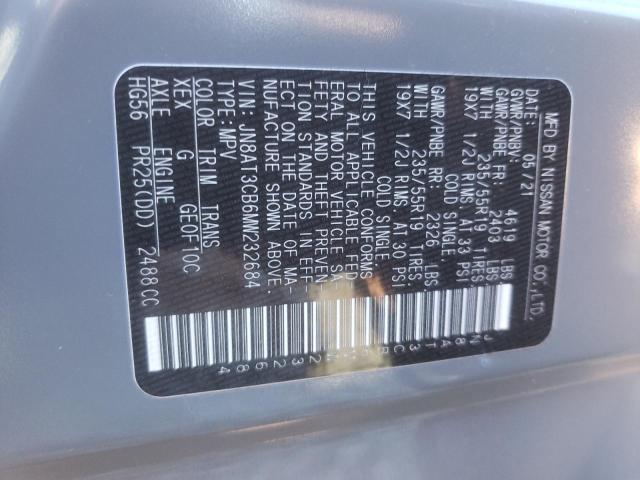 2021 NISSAN ROGUE SL JN8AT3CB6MW232684