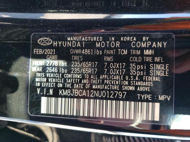 2022 HYUNDAI TUCSON BLU KM8JBCA12NU012797