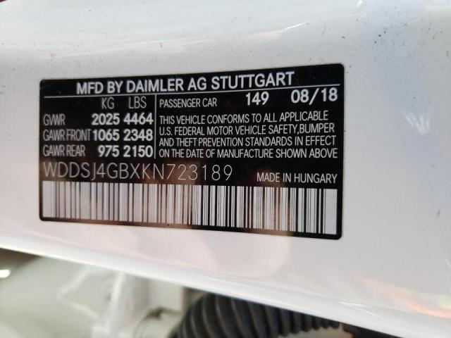 2019 MERCEDES-BENZ CLA 250 4M WDDSJ4GBXKN723189