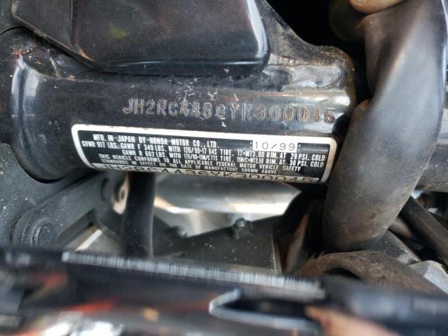 2000 HONDA VT750 CD JH2RC4436YK300045
