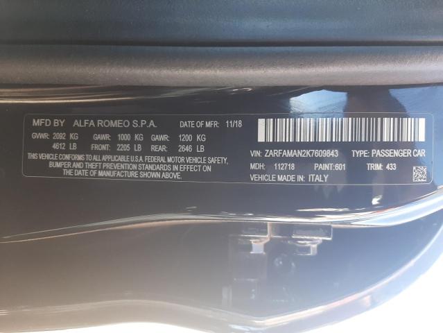 2019 ALFA ROMEO GIULIA ZARFAMAN2K7609843