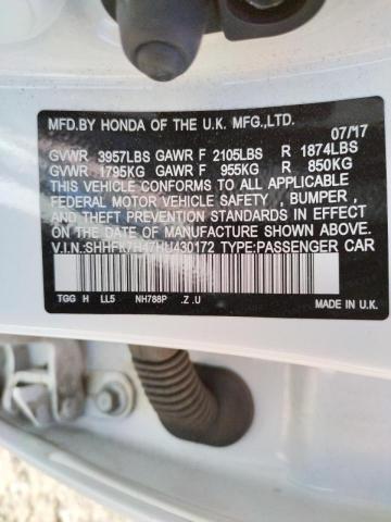 2017 HONDA CIVIC SPOR SHHFK7H47HU430172