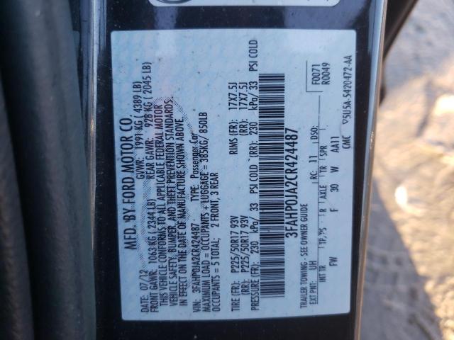 2012 FORD FUSION SEL - 3FAHP0JA2CR424487